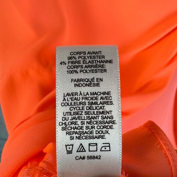 Express lightweight sleepless top bow back semi open neon orange feminine preppy - Picture 5 of 8